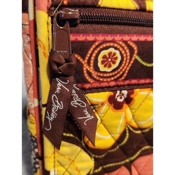 Vera Bradley Mini Hipster Crossbody Bag Handbag and Wallet Floral Brown Yellow - Picture 3 of 15